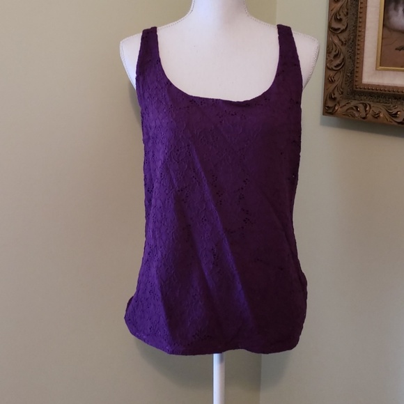 White House Black Market Tops - WHBM Purple Lace Camisole